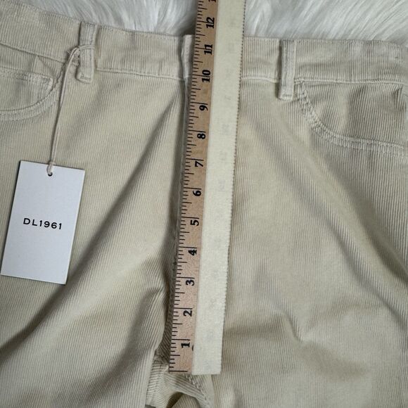 NWT DL1961 Corduroy Bridget Boot Instasculpt High Rise Jeans Ecru Cream Women 31 - Picture 13 of 16